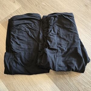 Black Ruched Maternity Leggings